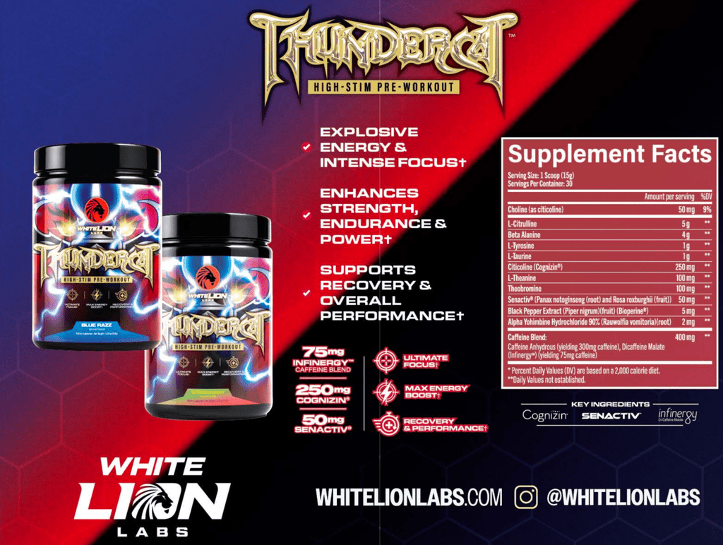 Thundercat High‑Stim Pre‑Workout - White Lion Labs